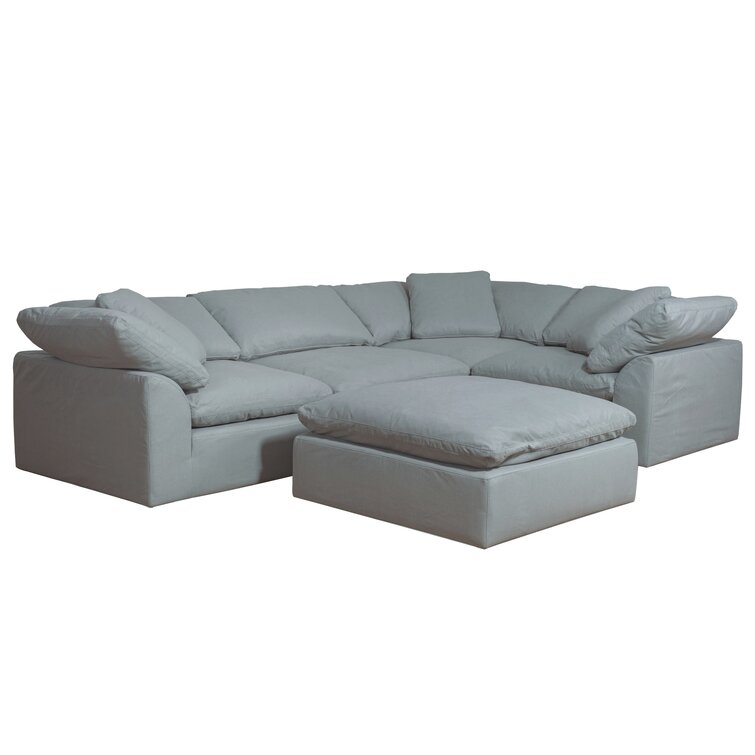 Sunset Trading Cloud Puff Slipcover For 5 Piece Modular Sectional